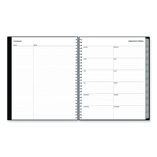 Blue Sky Enterprise Monthly Planner, 10 x 8, Black Cover, 12-Month (Jan to Dec): 2026 (131794)