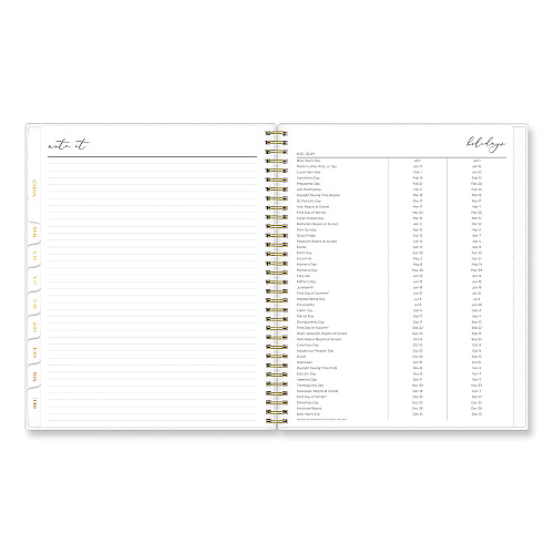 Blue Sky Life Note-It Leah Weekly/Monthly Notes Planner, Floral Artwork, 11 x 8.5, Gray/Pink/White Cover, 12-Month (Jan to Dec): 2026 (139479)