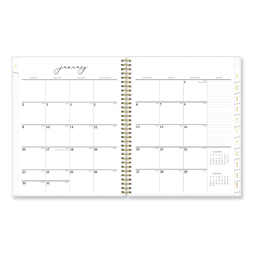 Blue Sky Life Note-It Leah Weekly/Monthly Notes Planner, Floral Artwork, 11 x 8.5, Gray/Pink/White Cover, 12-Month (Jan to Dec): 2026 (139479)
