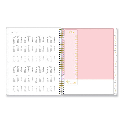 Blue Sky Life Note-It Leah Weekly/Monthly Notes Planner, Floral Artwork, 11 x 8.5, Gray/Pink/White Cover, 12-Month (Jan to Dec): 2026 (139479)