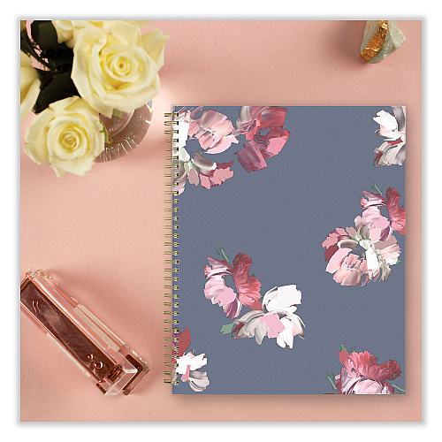 Blue Sky Life Note-It Leah Weekly/Monthly Notes Planner, Floral Artwork, 11 x 8.5, Gray/Pink/White Cover, 12-Month (Jan to Dec): 2026 (139479)