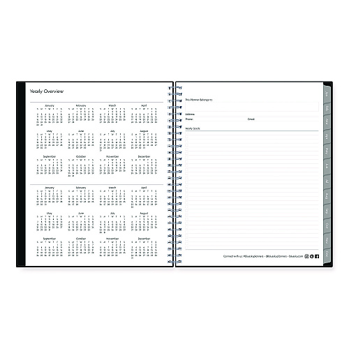 Blue Sky Enterprise Monthly Planner, 10 x 8, Black Cover, 12-Month (Jan to Dec): 2026 (131794)