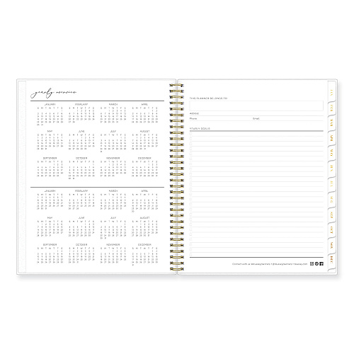 Blue Sky Life Note-It Leah Weekly/Monthly Notes Planner, Floral Artwork, 11 x 8.5, Gray/Pink/White Cover, 12-Month (Jan to Dec): 2026 (139479)