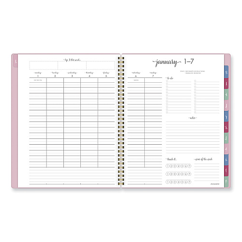AT-A-GLANCE Harmony Weekly/Monthly Poly Planner, 11 x 9.38, Pink Cover, 13-Month: Jan 2026 to Jan 2027 (109990527)