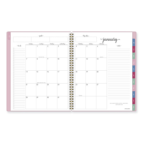 AT-A-GLANCE Harmony Weekly/Monthly Poly Planner, 11 x 9.38, Pink Cover, 13-Month: Jan 2026 to Jan 2027 (109990527)