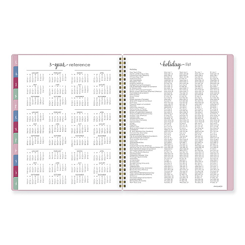 AT-A-GLANCE Harmony Weekly/Monthly Poly Planner, 11 x 9.38, Pink Cover, 13-Month: Jan 2026 to Jan 2027 (109990527)