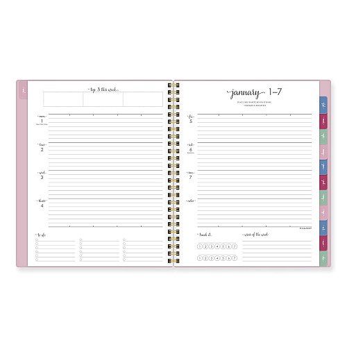 AT-A-GLANCE Harmony Weekly/Monthly Poly Planner, 8.81 x 7.88, Pink Cover, 13-Month: Jan 2026 to Jan 2027 (109980527)