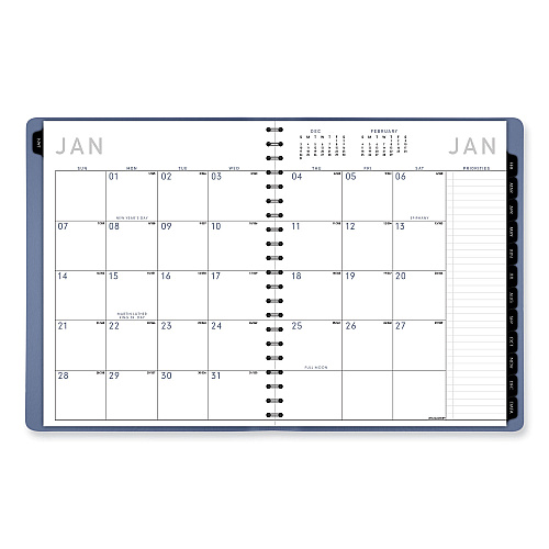 AT-A-GLANCE Contemporary Weekly/Monthly Planner, 11.38 x 9, Slate Blue Cover, 12-Month (Jan to Dec): 2026 (70940X20)