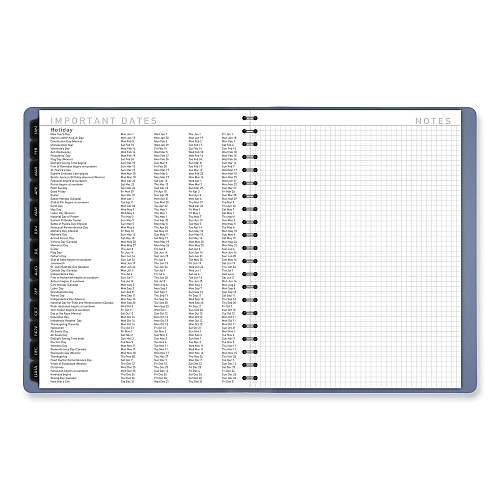 AT-A-GLANCE Contemporary Weekly/Monthly Planner, 11.38 x 9, Slate Blue Cover, 12-Month (Jan to Dec): 2026 (70940X20)