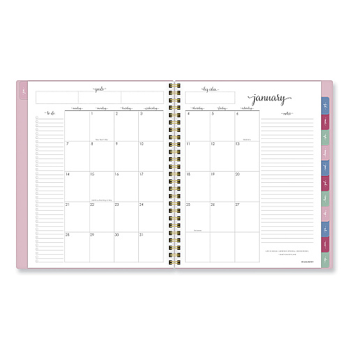 AT-A-GLANCE Harmony Weekly/Monthly Poly Planner, 8.81 x 7.88, Pink Cover, 13-Month: Jan 2026 to Jan 2027 (109980527)