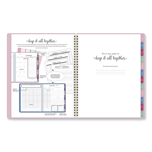 AT-A-GLANCE Harmony Weekly/Monthly Poly Planner, 11 x 9.38, Pink Cover, 13-Month: Jan 2026 to Jan 2027 (109990527)