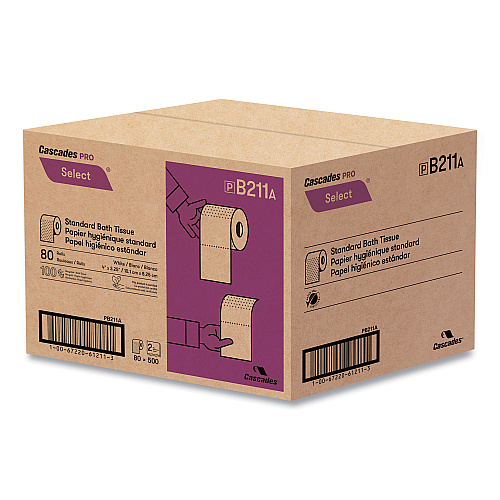 Cascades&reg; Pro Select Toilet Paper, 2-Ply, 500 Sheets, 80 Rolls (B211)