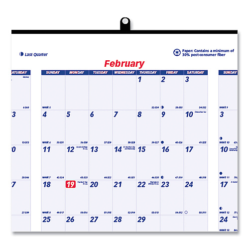 Brownline Yearly Wall Calendar, 24 x 36, White/Blue Sheets, 12-Month (Jan to Dec): 2026 (C172212)