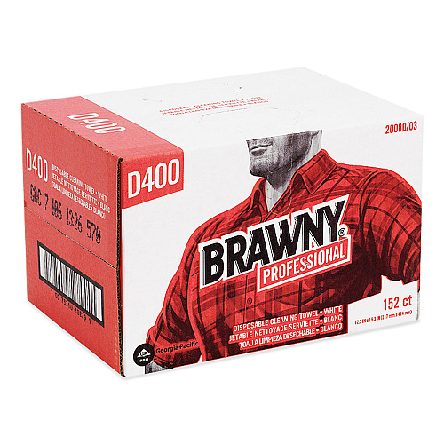 Brawny Premium DRC Wipers, Paper, 1-Ply, 12.5 x 16.75, White, 152/Box (2008003)