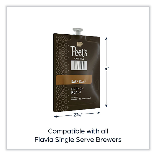 Peet's Coffee & Tea FLAVIA Ground Coffee Freshpacks, French Roast, 0.35 oz Freshpack, 76/Carton (LPC00263)