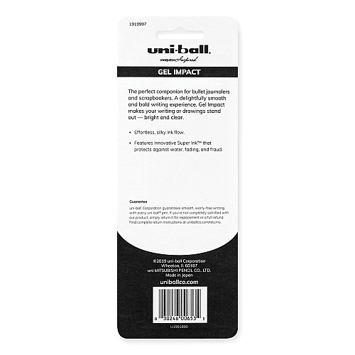 uni-ball Signo Gel Impact Gel Pen, Stick, Bold 1 mm, Assorted Metallic Ink and Barrel Colors, 3/Pack (1919997)
