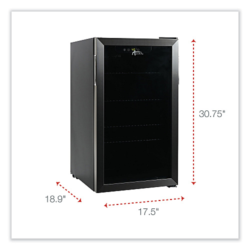 Alera 3.4 Cu. Ft. Beverage Cooler, Stainless Steel/Black (ALERFBC34)