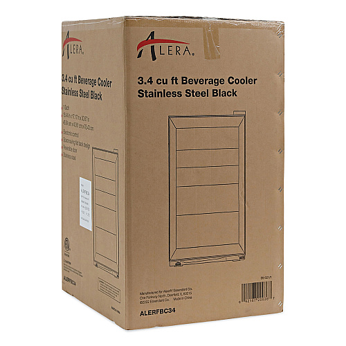 Alera 3.4 Cu. Ft. Beverage Cooler, Stainless Steel/Black (ALERFBC34)