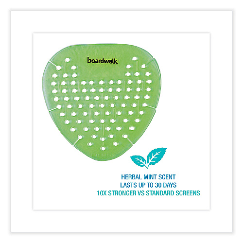 Boardwalk&reg; Gem Urinal Screens, Herbal Mint Fragrance, 12 Screens (BWKGEMHMI)