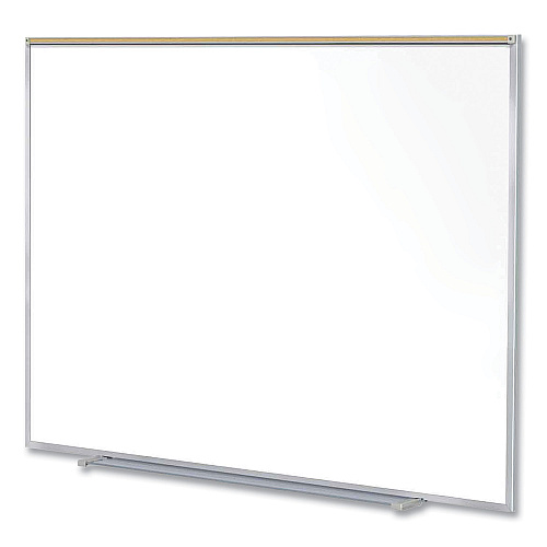 Ghent Magnetic Porcelain Whiteboard with Satin Aluminum Frame and Map Rail, 72.5 x 60.47, White Surface (M1P561M)
