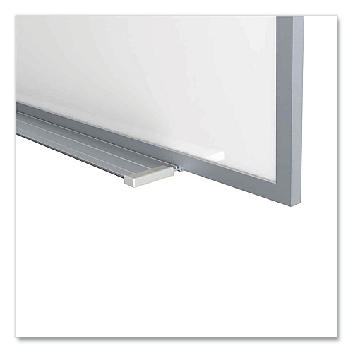 Ghent Magnetic Porcelain Whiteboard with Satin Aluminum Frame and Map Rail, 96.53 x 60.47, White Surface (M1P581M)