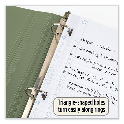 Five Star Reinforced Filler Paper Plus Study App, 3-Hole, 8.5 x 11, College Rule, 80/Pack (170023)