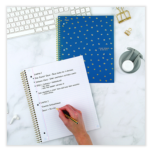 Five Star Style Wirebound Notebook, 1-Subject, Medium/College Rule, Randomly Assorted Cover Colors, (80) 11 x 8.5 Sheets (820156F)