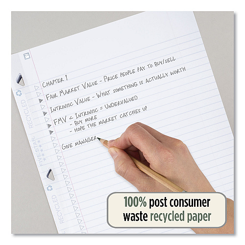 Five Star Reinforced Filler Paper Plus Study App, 3-Hole, 8.5 x 11, College Rule, 80/Pack (170023)