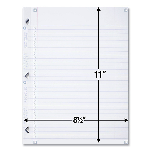 Five Star Reinforced Filler Paper Plus Study App, 3-Hole, 8.5 x 11, College Rule, 80/Pack (170023)