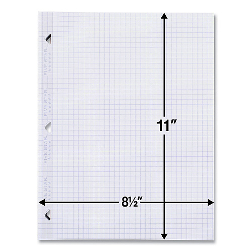 Five Star Reinforced Filler Paper Plus Study App, 3-Hole, 8.5 x 11, College Rule, 80/Pack (170102)