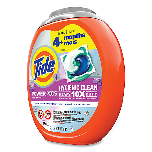 Tide&reg; Pods Hygienic Laundry Detergent, Fresh Meadow, 45 Pods, 4 Tubs (09493)