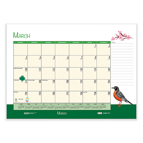 House of Doolittle Recycled Desk Pad Calendar, Illustrated Seasons Artwork, 22 x 17, Black Binding/Corners,12-Month (Jan to Dec): 2026 (139)