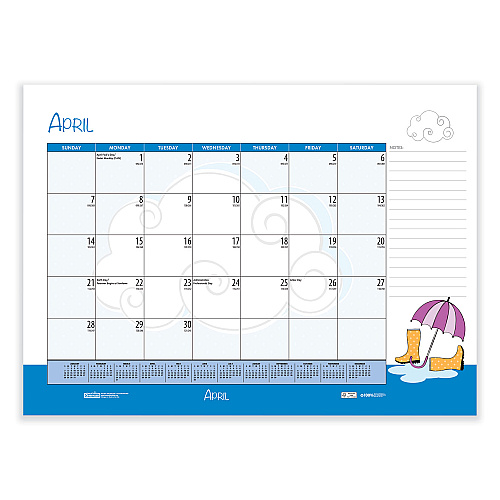 House of Doolittle Recycled Desk Pad Calendar, Illustrated Seasons Artwork, 22 x 17, Black Binding/Corners,12-Month (Jan to Dec): 2026 (139)