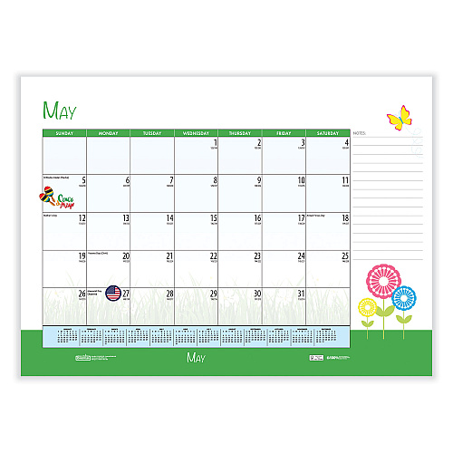 House of Doolittle Recycled Desk Pad Calendar, Illustrated Seasons Artwork, 22 x 17, Black Binding/Corners,12-Month (Jan to Dec): 2026 (139)