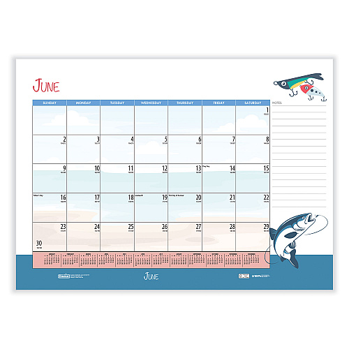 House of Doolittle Recycled Desk Pad Calendar, Illustrated Seasons Artwork, 22 x 17, Black Binding/Corners,12-Month (Jan to Dec): 2026 (139)