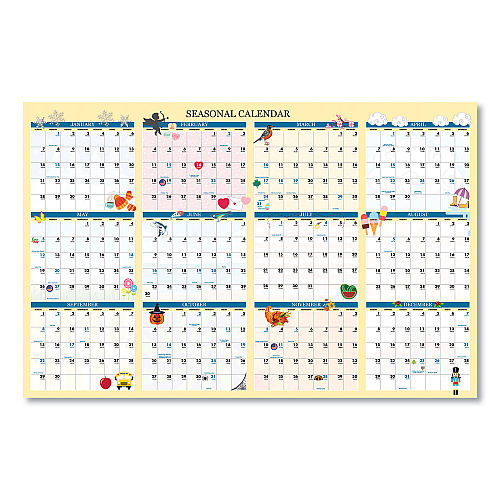 House of Doolittle Recycled Seasonal Laminated Wall Calendar, Illustrated Seasons Artwork, 24 x 37, 12-Month (Jan to Dec): 2026 (3983)