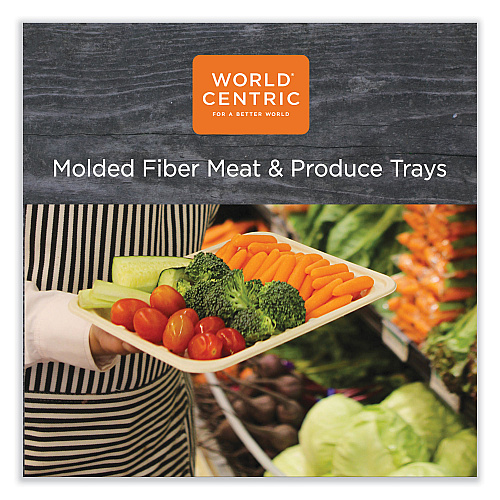 World Centric Fiber Trays, 7.1 x 9.1 x 0.7, Natural, Paper, 500/Carton (TRSC4SLFS)