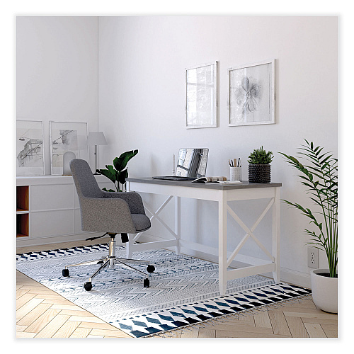 Workspace by Alera Farmhouse Writing Desk, 47.24" x 23.62" x 29.53", Gray (ALEWSF4824GY)