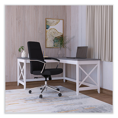 Workspace by Alera Leather Task Chair, Supports Up to 275 lb, 18.19" to 21.93" Seat Height, Black Seat, Black Back (ALEWS4116)
