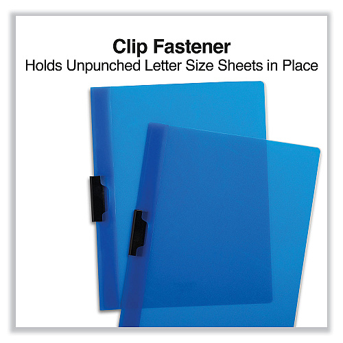Universal Clip-Style Report Cover, Clip Fastener, 8.5 x 11, Clear/Blue, 5/Pack (UNV20525)
