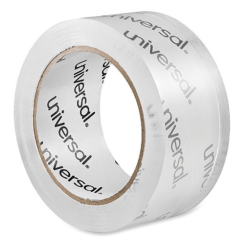 Universal Heavy-Duty Acrylic Box Sealing Tape, 3" Core, 1.88" x 54.6 yds, Clear, 6/Pack (UNV33100)