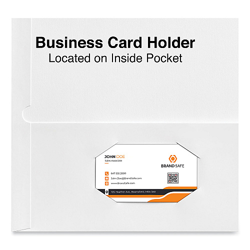 Universal Laminated Two-Pocket Portfolios, Cardboard Paper, 100-Sheet Capacity, 11 x 8.5, White, 25/Box (UNV56417)