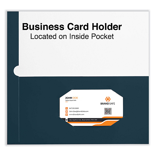 Universal Laminated Two-Pocket Folder, Cardboard Paper, 100-Sheet Capacity, 11 x 8.5, Navy, 25/Box (UNV56418)