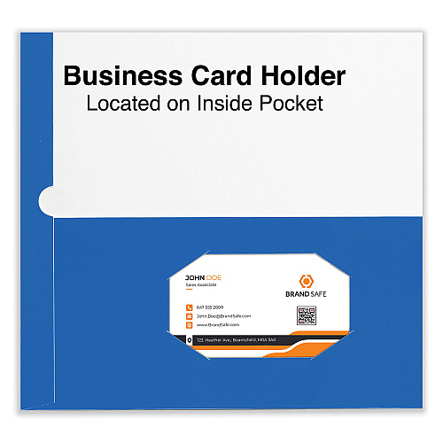 Universal Laminated Two-Pocket Folder, Cardboard Paper, 100-Sheet Capacity, 11 x 8.5, Blue, 25/Box (UNV56419)