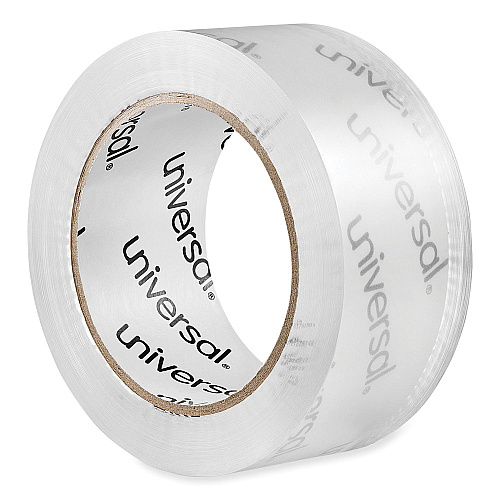 Universal Deluxe General-Purpose Acrylic Box Sealing Tape, 1.7 mil, 3" Core, 1.88" x 109 yds, Clear, 6/Pack (UNV63120)