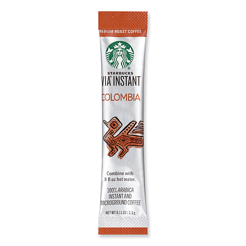 Starbucks VIA Ready Brew Coffee, Colombia, 1.4 oz Packet, 8/Pack, 12 Packs/Carton (12407839CT)