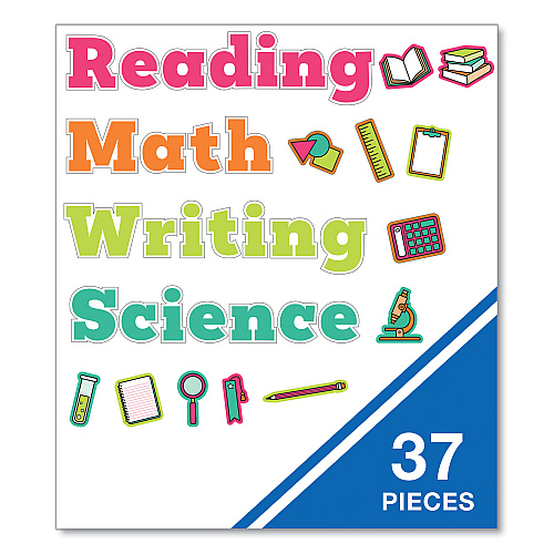 Carson-Dellosa Wall Signs for Core Subjects, Core Subjects, Assorted Sizes, Multicolor, 37/Set (110570)