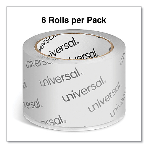 Universal Extra-Wide Moving and Storage Packing Tape, 3" Core, 2.83" x 54.7 yd, Clear, 6/Pack (UNV83000)