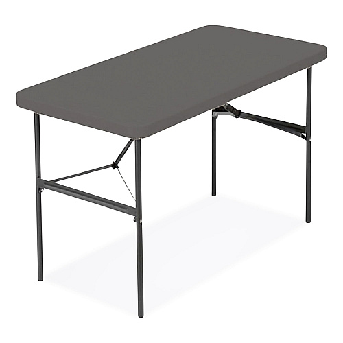 Iceberg IndestrucTable Commercial Folding Table, Rectangular, 48" x 24" x 29", Charcoal Top, Charcoal Base/Legs (65507)