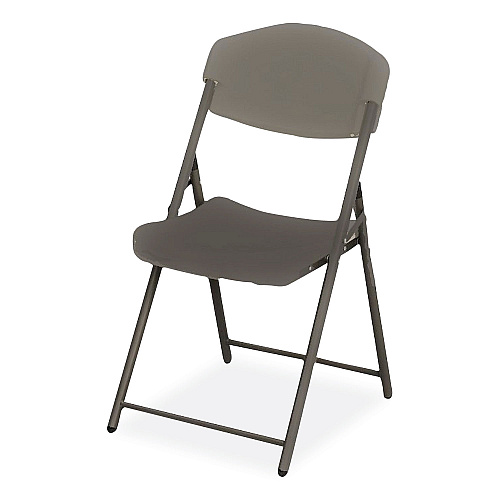 Iceberg Rough n Ready Commercial Folding Chair, Supports Up to 350 lb, 18" Seat Height, Charcoal Seat/Back, Charcoal Base, 4/Pack (64037)